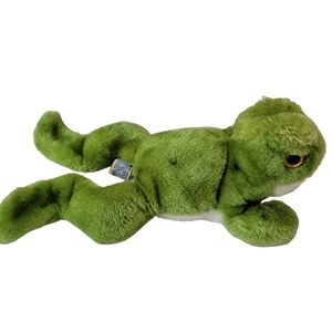 1976 R. Dakin Green Spotted Frog Plush Stuffed Animal Vintage